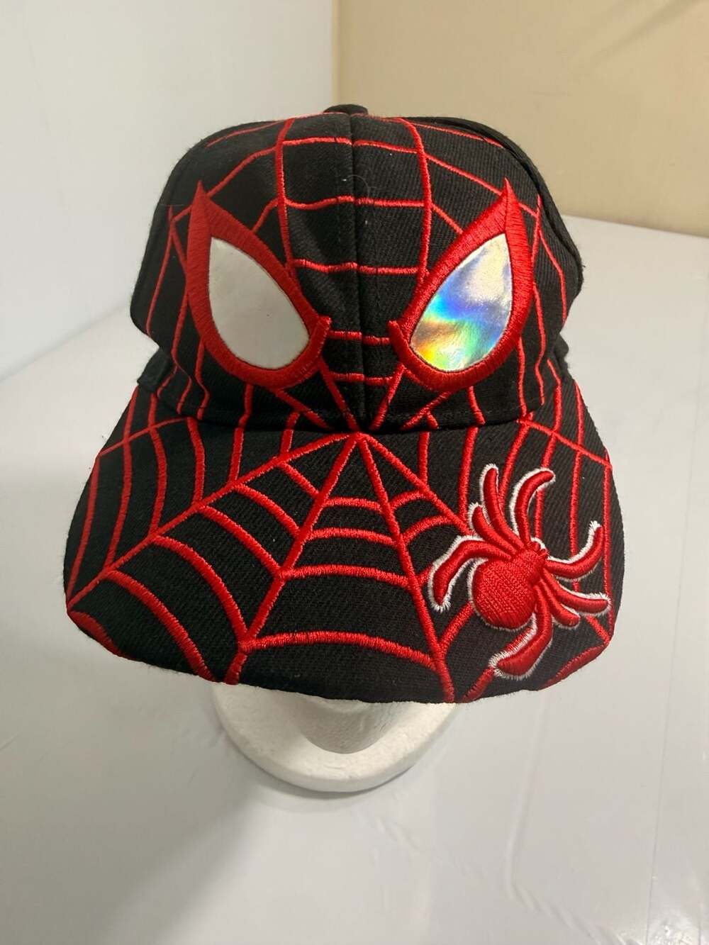 Marvel Spider-Man Black and Red Web Embroidered Adjustable Youth Baseball Cap Ha